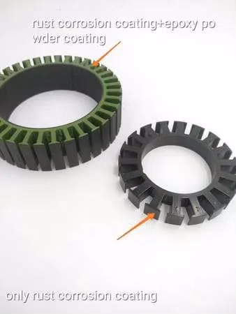 Treated stator and rotor