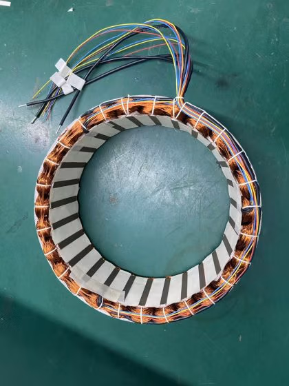 Stator insulation cover with multi-section arc shells providing full protection for motor stator winding ends