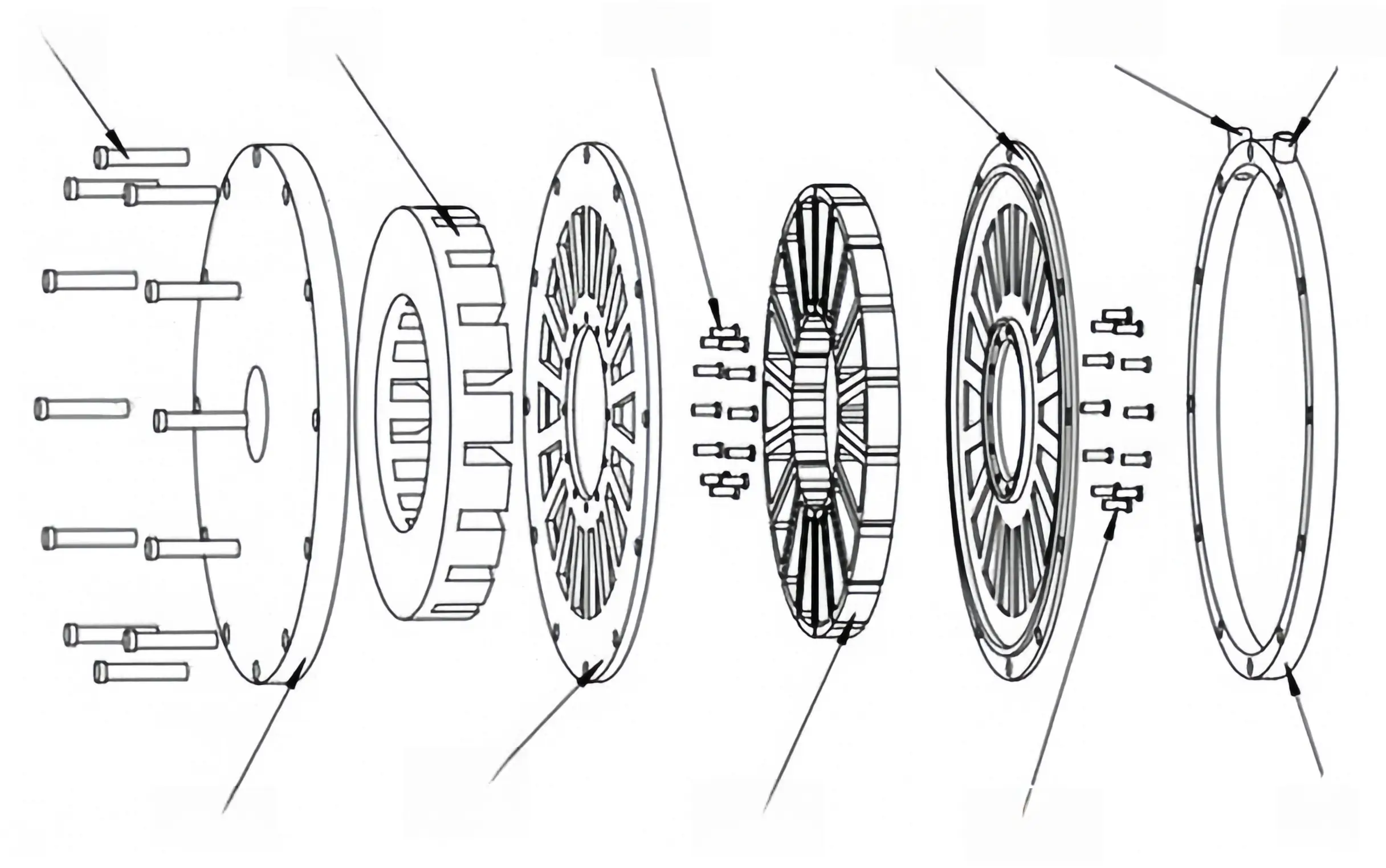 Axial flux motor structure and technical specifications