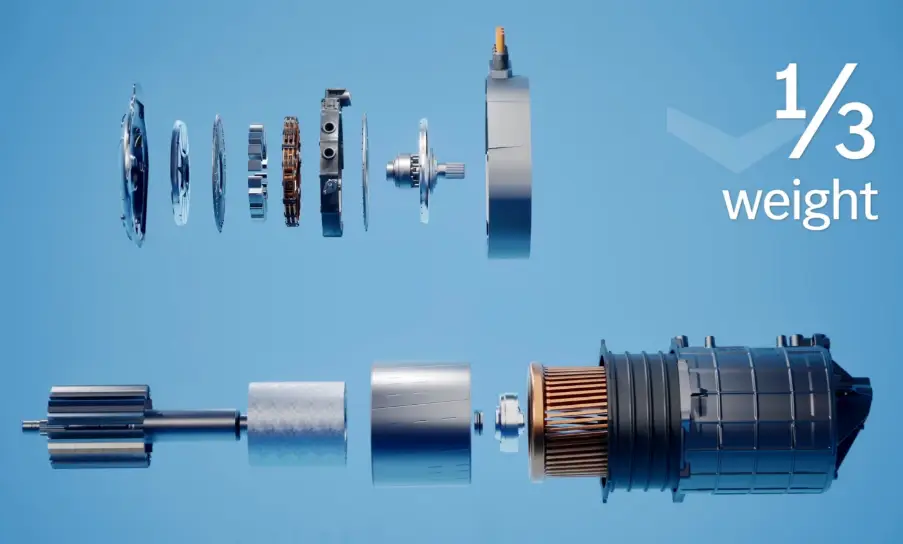 High torque axial flux motor compared with traditional electric motor