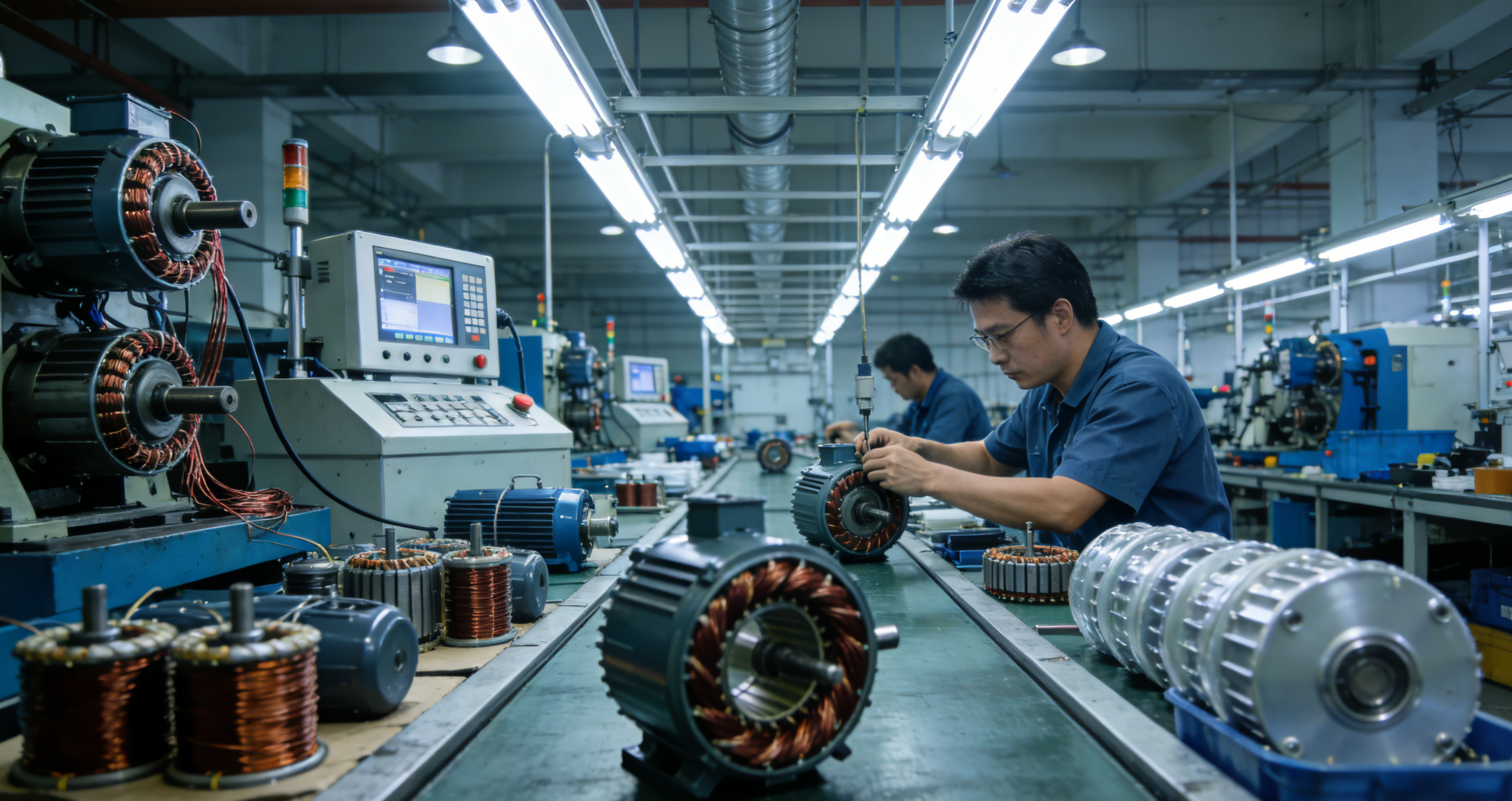 Precision motor production and testing workflow