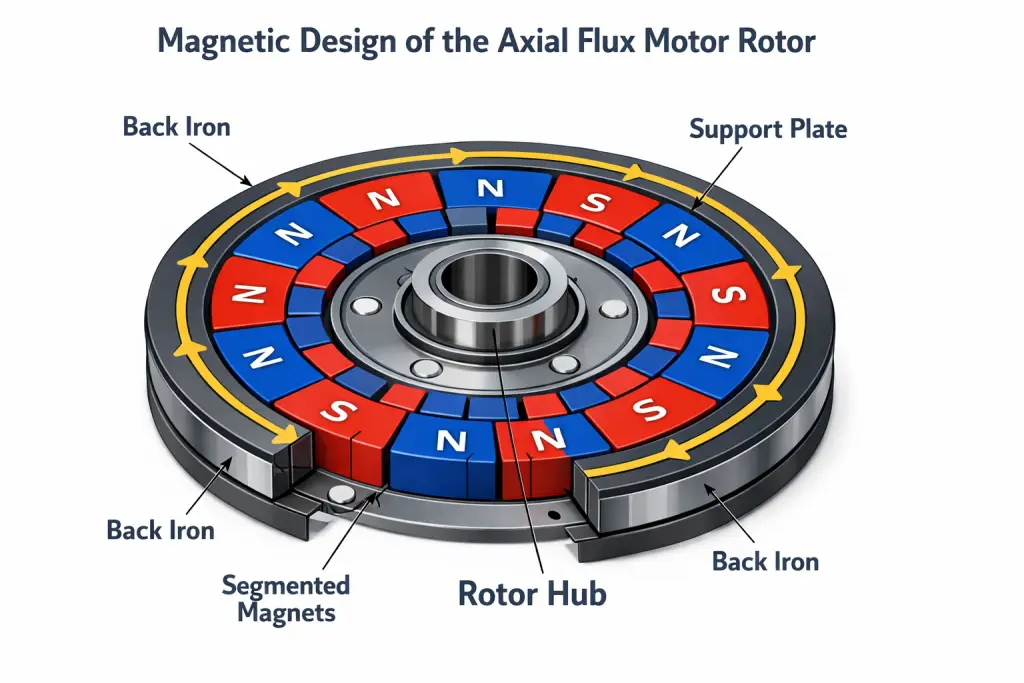 Azimuth Rotation Motor Design Axial Flux Motor Rotor Designs for Optimal Efficiency - brushless motor