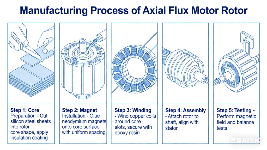 Manufacturing of Axial Flux Motor Rotors