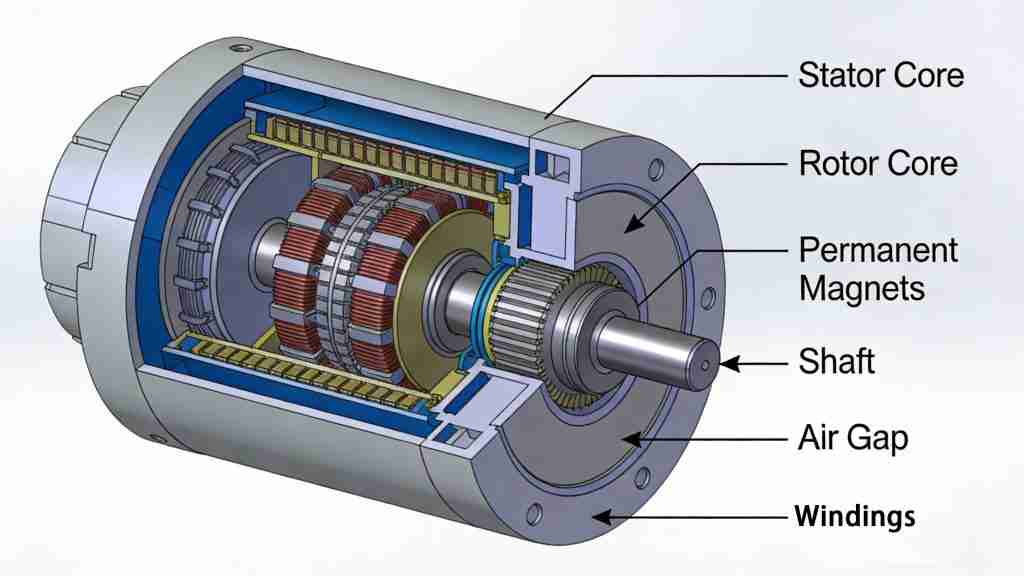 Axial Flux Motor Exploded View