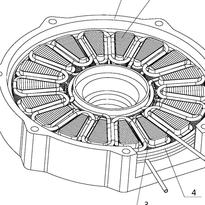 Structural design of a high efficiency axial flux motor system.