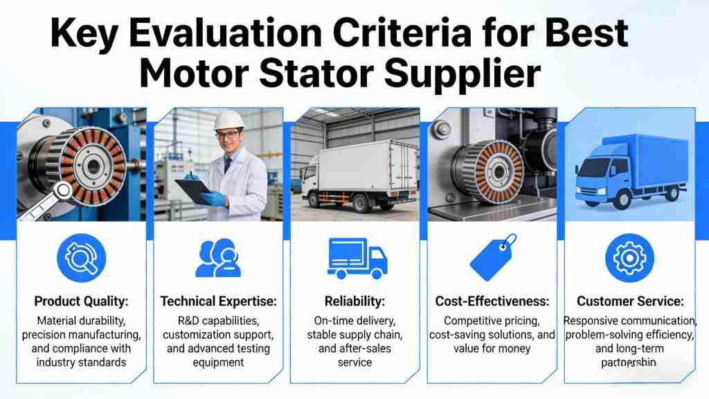 The most important evaluation criteria for motor stator suppliers