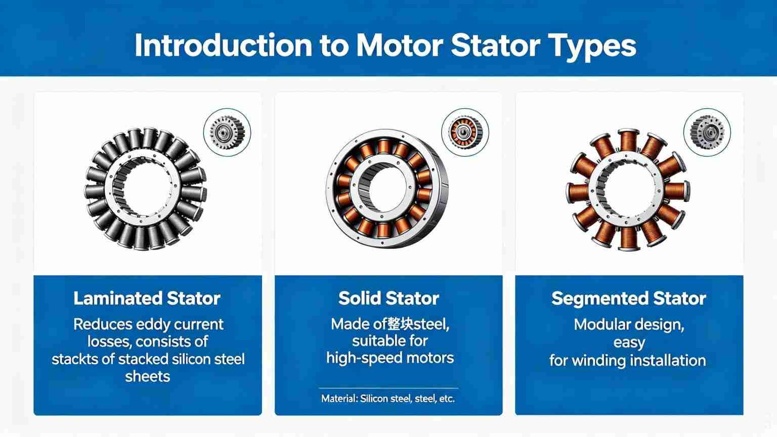 Types of Motor Stators: Guide for EV and Industrial Motors